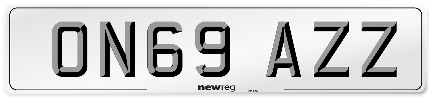 ON69 AZZ Number Plate from New Reg